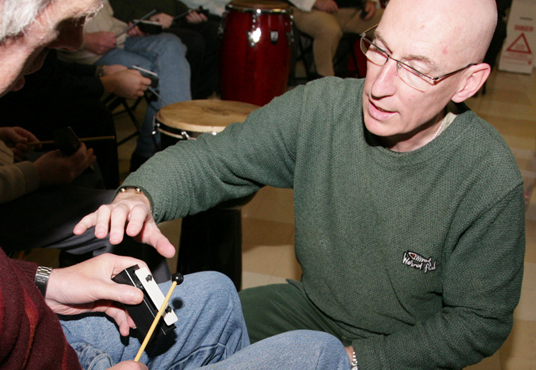 Image shown: One-to-one music session with Liam Merriman. Photo by Hugh O'Brien Moran