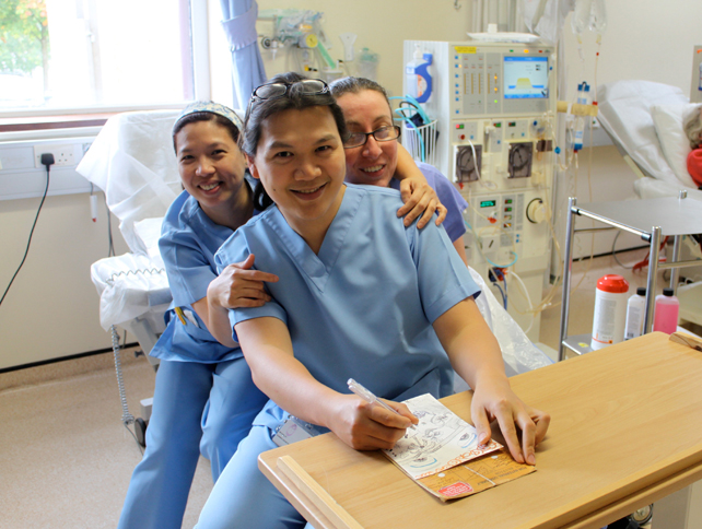 Image shown: Staff members in the Dialysis Unit